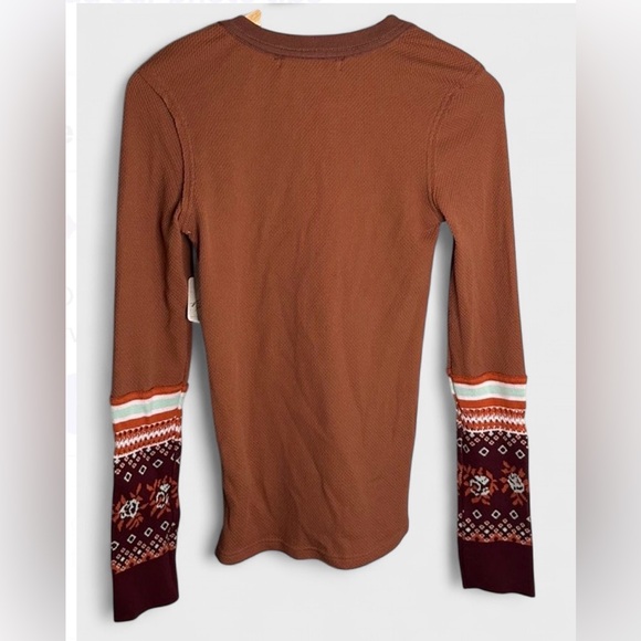Free People-Mikah Notch Neck top-size M-Autumn Combo-NWT - Picture 3 of 8